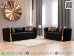 Sofa Jepara Minimalis Mewah Dengan Stainless Gold