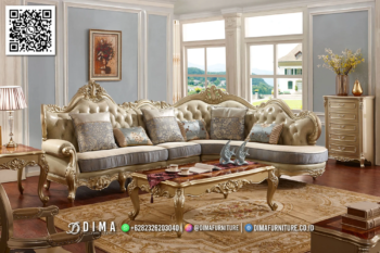 Model Sofa Sudut L Mewah Jepara 17STC