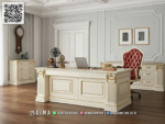 Meja Direktur Ivory Magnifique Lux Desain Eropa 85STC