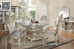 Meja Makan Bundar Mewah Dima Imperial Silver 53STC