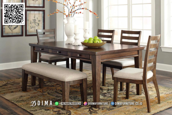 Meja Makan Dima Jati Solid Elegan Nyaman 75STC