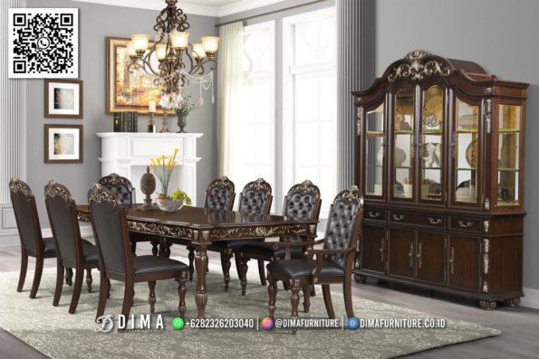 Meja Makan Mewah Dima Classic Brown Eksklusif 50STC