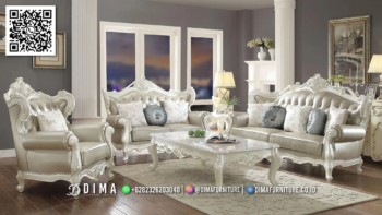 Sofa Ruang Tamu Elegan Dima White Luxury Classic 56STC