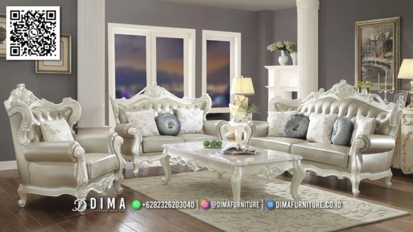 Sofa Ruang Tamu Elegan Dima White Luxury Classic 56STC