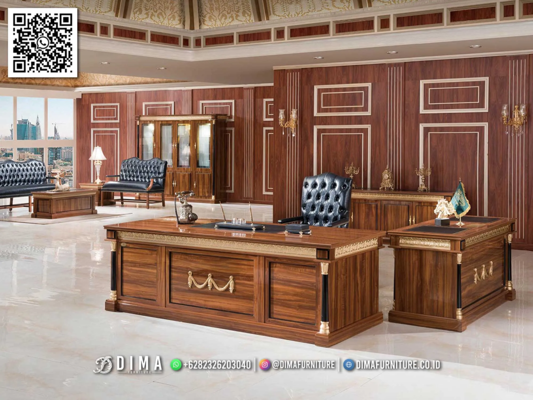 Meja Kantor Mewah Dima Royale – Elegant Executive Desk 112STC