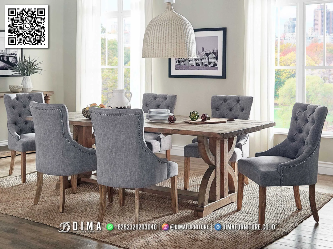 Meja Makan Alverna Premium Klasik Natural Elegan 124STC Meja Makan Alverna Premium Klasik Natural Elegan 124STC