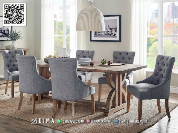 Meja Makan Alverna Premium Klasik Natural Elegan 124STC