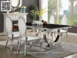Meja Makan Luxury Silver Black Dima Desain Modern Mewah 119STC