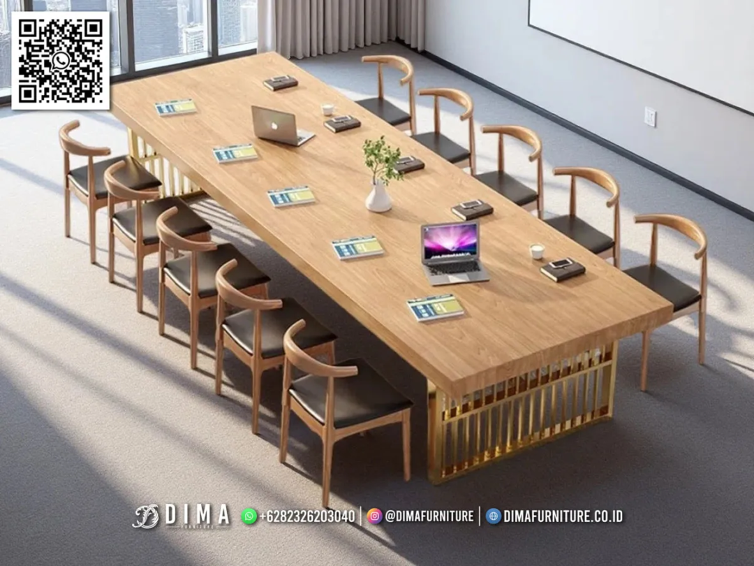 Meja Rapat Minimalis Laverio Finishing Natural Modern 115STC