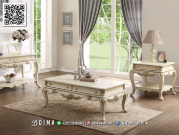 Meja Tamu Mewah Ivory Classic Premium Jepara Furniture 100STC