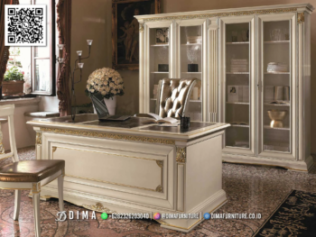 Set Meja Kantor Jepara Elegan Desain Klasik Mewah 90STC