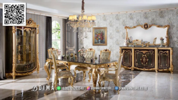 Set Meja Makan Luxury Aurelia Ukir Klasik Jepara 95STC