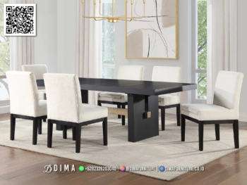 Set Ruang Makan Valerio Minimalis Mewah Finishing Hitam 123STC