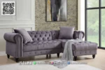 Sofa L Chesterfield Grey – Elegan Nyaman Modern 146STC
