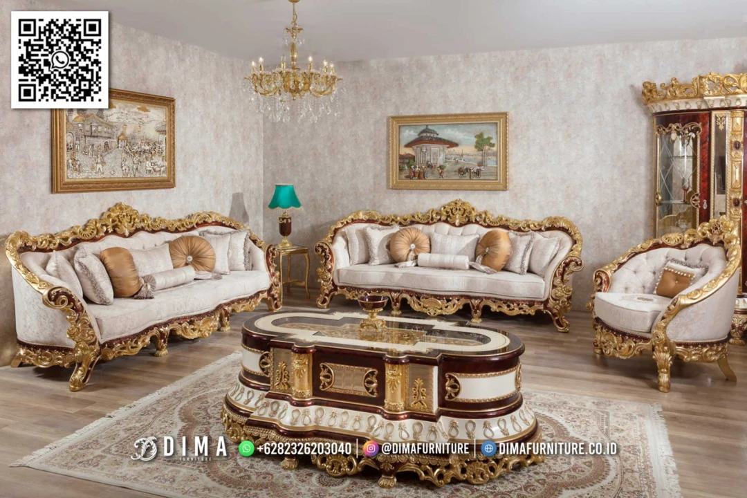 Sofa Tamu Ukiran Jepara Mewah Gold Dima Furniture 150STC