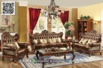 Sofa Ruang Tamu Jati Solid Klasik Brown – Luxury Style 172STC