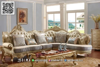 Sofa Ruang Tamu Klasik Mewah Bellagio Gold Premium 171STC