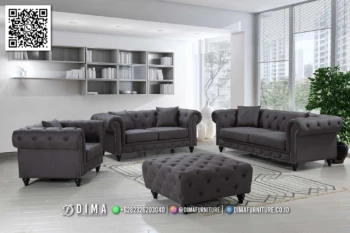 Sofa Tamu Minimalis Chesterfield Windsor Gaya Klasik 182STC