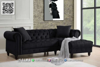 Sofa Tamu Minimalis Hitam Eksklusif Seri Blackwood 183STC