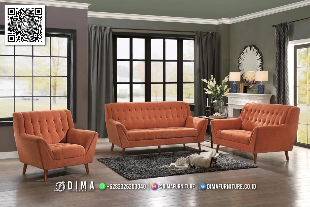 Set Sofa Tamu Minimalis Velvet Arora Recommended 185STC