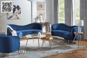 Sofa Ruang Tamu Minimalis Valencia Navy Elegant 204STC