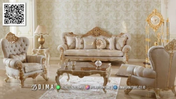 Sofa Tamu Mewah Royal Cassander Gold Premium 197STC