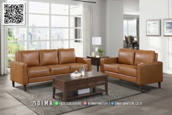 Set Sofa Tamu Kulit Minimalis Cassie Elegant Style 355STC