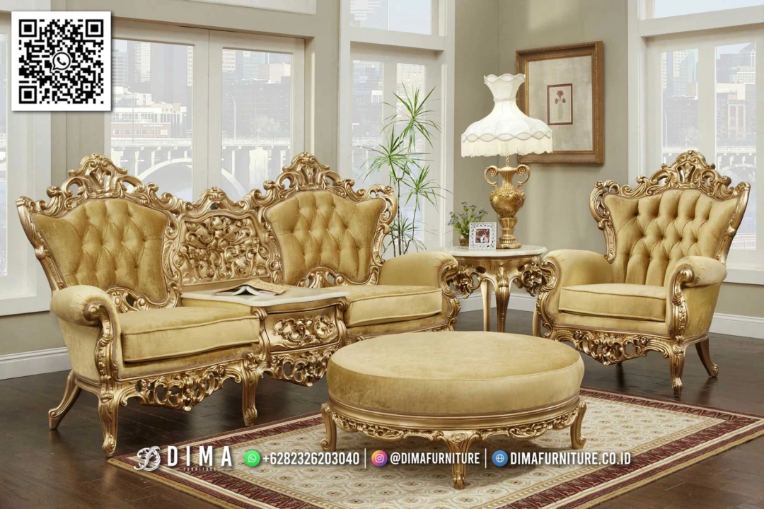 Sofa Tamu Mewah Ukir Gold Royale Style Sienna 348STC Sofa Tamu Mewah Ukir Gold Royale Style Sienna 348STC