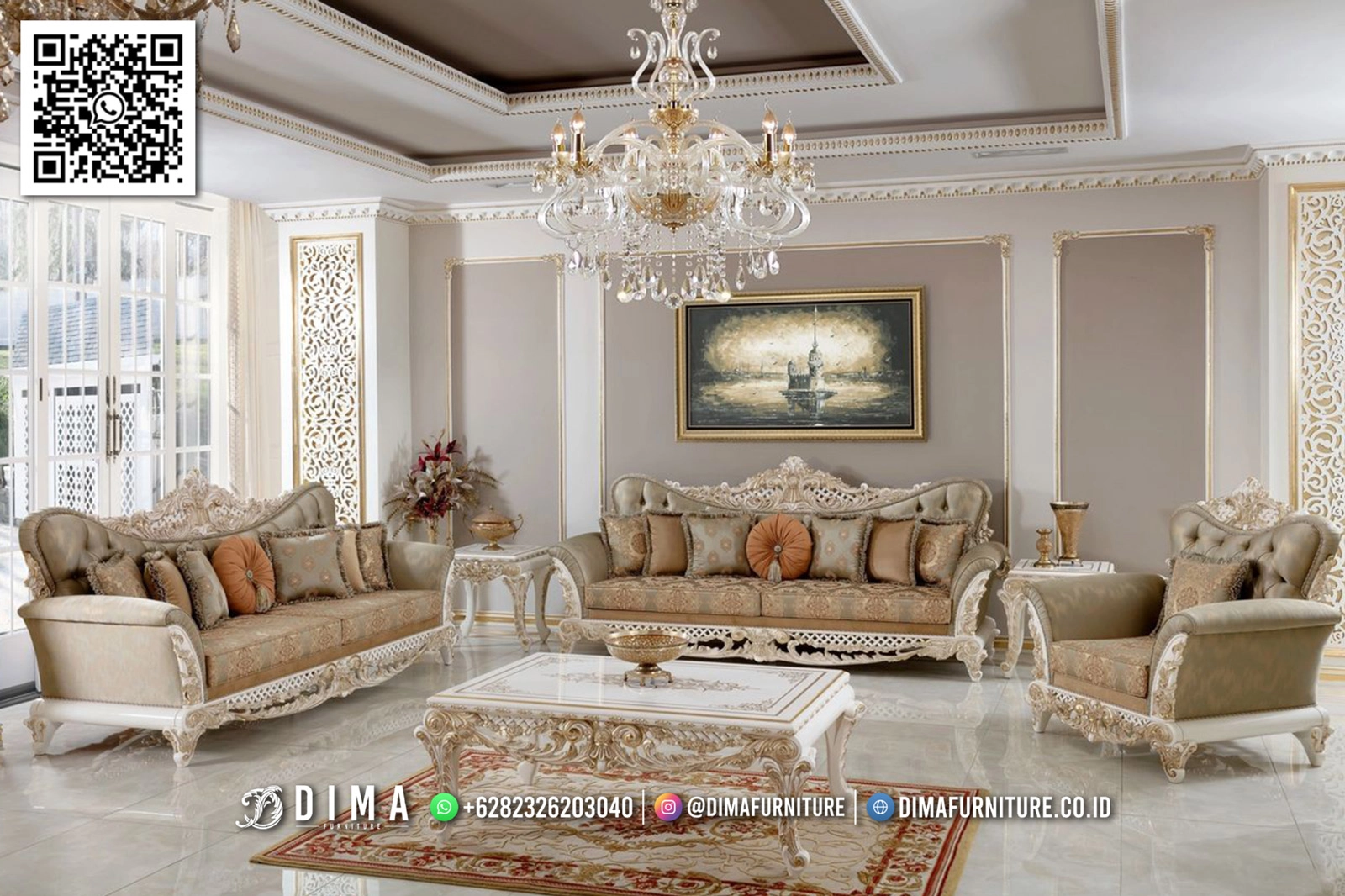 Sofa Tamu Ukir Mewah High Quality Brielle 347STC Sofa Tamu Ukir Mewah High Quality Brielle 347STC