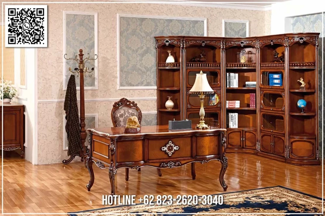 Meja Kantor Jati Mewah Ukir Royal Furniture 366STC