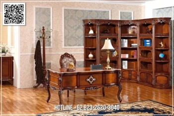 Meja Kantor Jati Mewah Ukir Royal Furniture 366STC