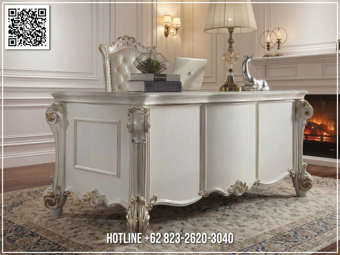 Meja Kantor Putih Elegan Luxury