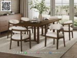Set Meja Makan Minimalis Cantik Jati Veralisa 371STC