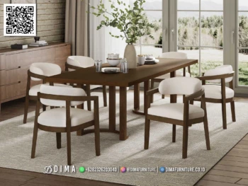 Set Meja Makan Minimalis Cantik Jati Veralisa 371STC