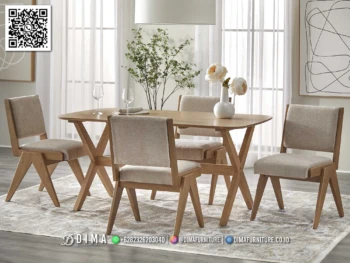 Set Meja Makan Minimalis Jati Original Jepara 377STC