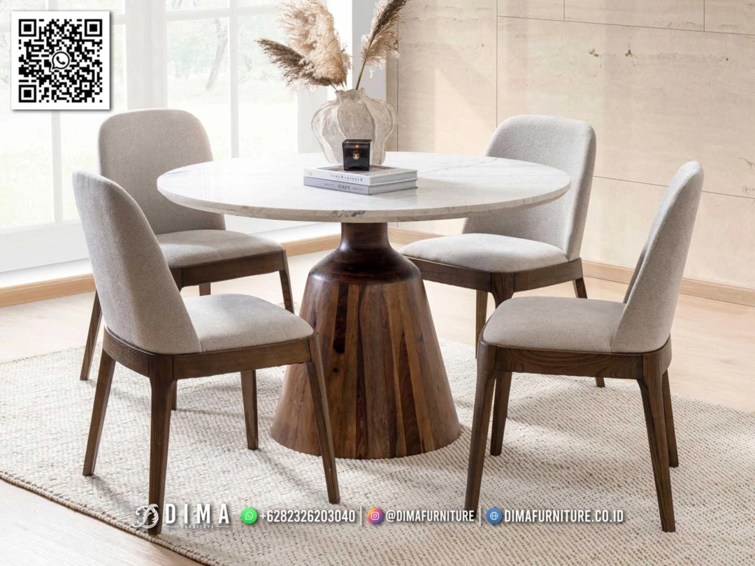 Set Meja Makan Minimalis Marble Top First Class 374STC