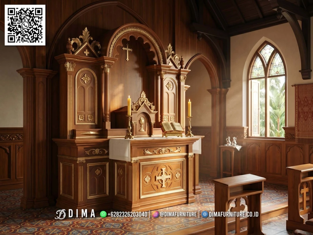 Mimbar Sembahyang Altar Gereja Mewah Sanctus Gloria 390STC