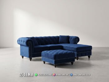 Set Sofa Tamu Jepara Sudut Chesterfield Navy 500STC