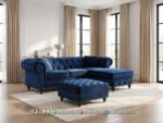 Set Sofa Tamu Jepara Sudut Chesterfield Navy 500STC