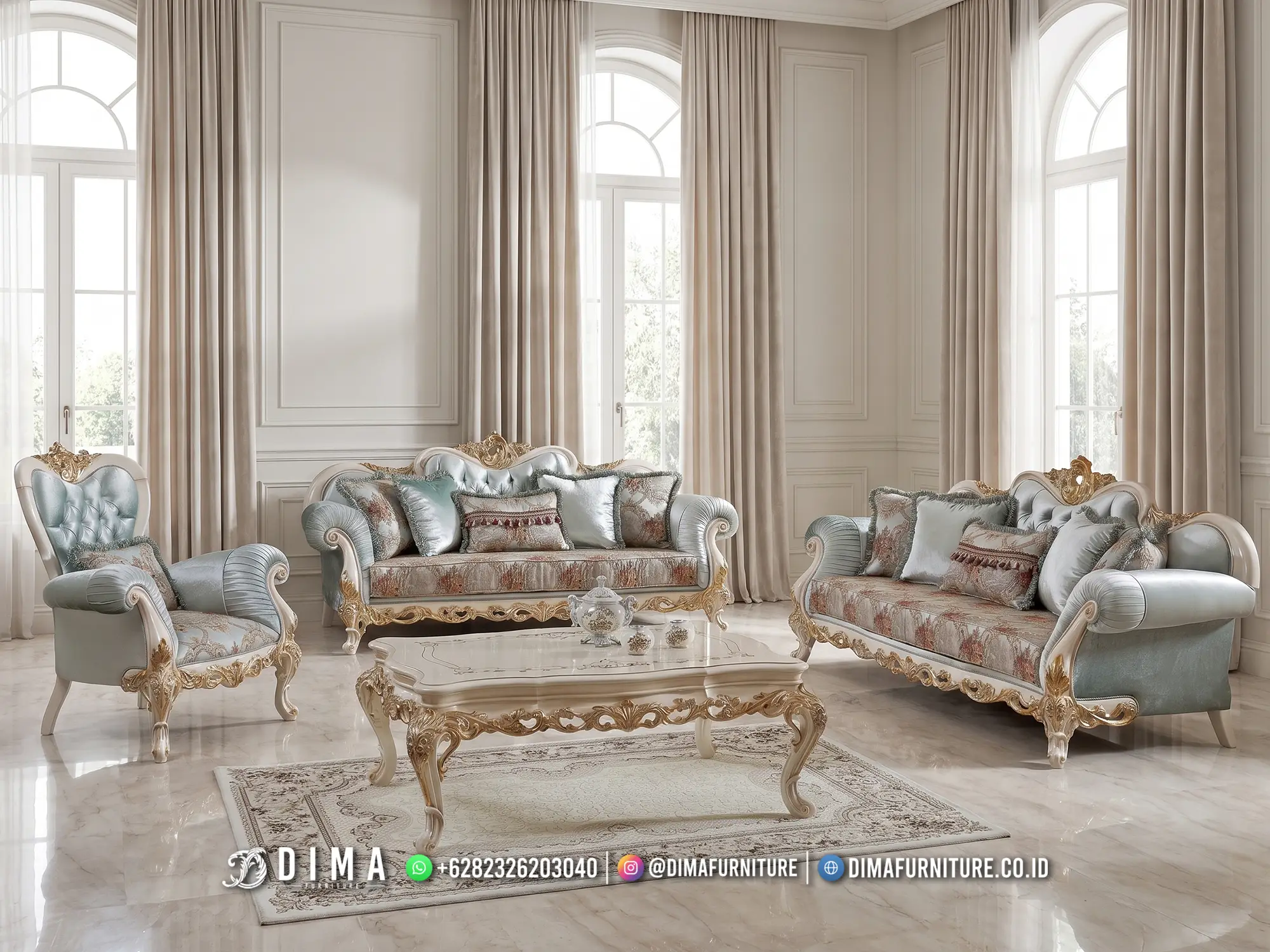 Luxury Set Sofa Tamu Jepara Ukir Lysandra 507STC Luxury Set Sofa Tamu Jepara Ukir Lysandra